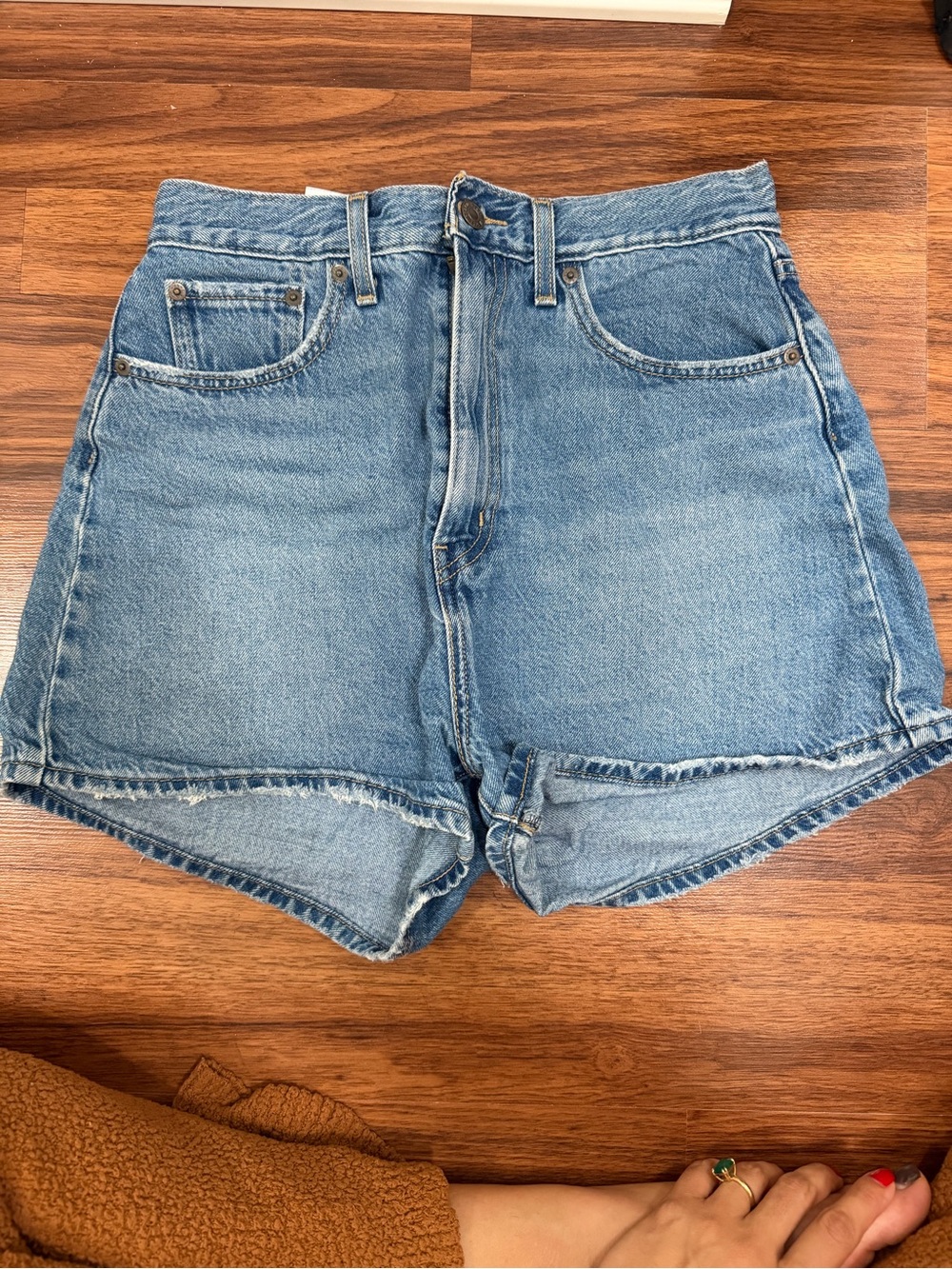 Levi's Light Blue High-Rise Denim Cutoff Shorts